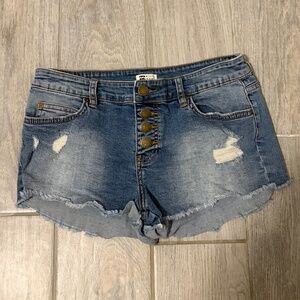 LIKE NEW! Women's Billabong Distressed, Button Fly Jean Shorts - 26